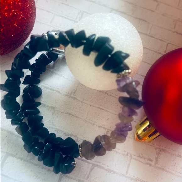 Free People, Adjustable, Nuummite Chunk Bracelet, Wrap Around Bracelet, New - Picture 2 of 2